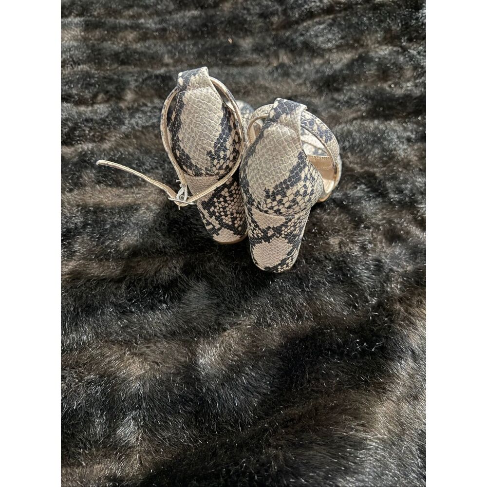 Steve Madden Python Snake Print Leather Block Hee… - image 4